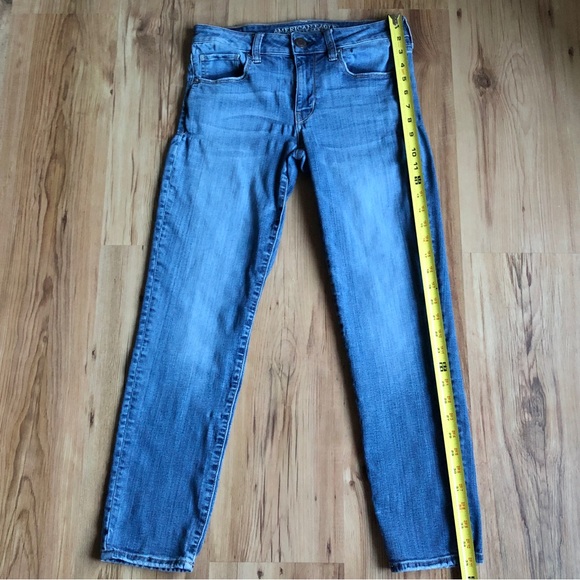 AMERICAN EAGLE Skinny Jeans Super Stretch Distressed Blue Size 6 Short Women’s - Picture 7 of 16